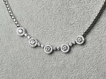 Wunderschönes Schmucksteincollier aus 925er Sterlingsilber, Länge 43,0 cm, Gewicht: 23,0g