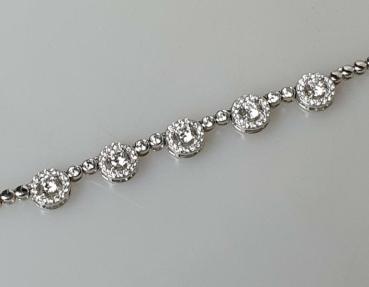Preview: Wunderschönes Schmucksteincollier aus 925er Sterlingsilber, Länge 43,0 cm, Gewicht: 23,0g