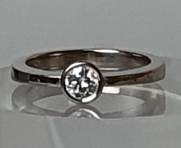 DEY Brillantsolitär mit 0.25 ct. aus 750er Weissgold, Größe 55, Gewicht: 5,4g