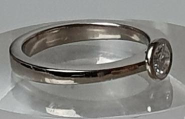 Preview: DEY Brillantsolitär mit 0.25 ct. aus 750er Weissgold, Größe 55, Gewicht: 5,4g