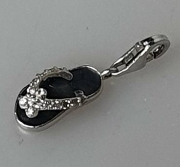 Charm Armbandanhänger "Sandale" mit Zirkonia aus 925er Sterlingsilber