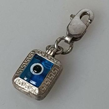 Charm Armbandanhänger "Magisches Auge" rechteck aus 925er Sterlingsilber