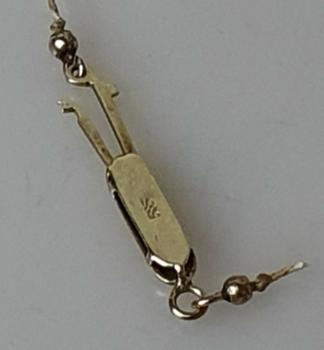 Perlenkettenverschluss aus 585er Gelbgold, Gewicht: 0,8 Gramm