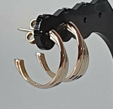 Tricolor Ohrstecker aus 585er Gold, Gewicht: 3,1g