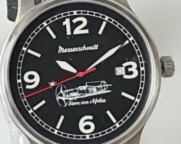 Messerschmitt -Stern von Afrika- Herren Armbanduhr mit Lederband