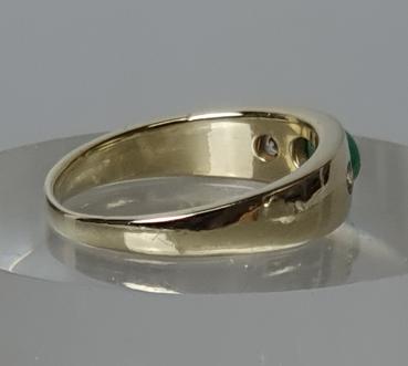 Preview: Smaragd- Diamantring, 585 Gold, Größe 55, Gewicht: 4,6g