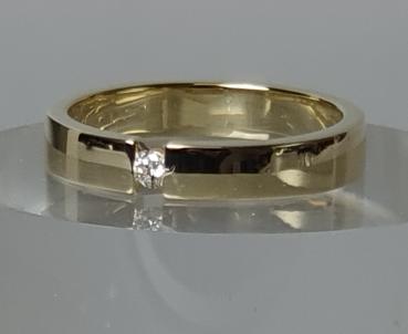 Diamantsolitär aus 585er Gold, Größe 62, Gewicht: 6,7g