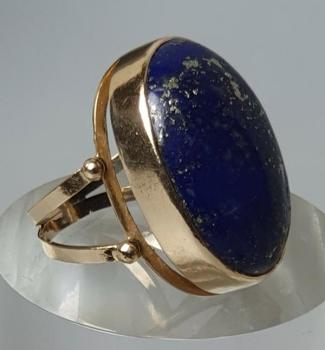 Preview: Großer Lapislazuli Edelsteinring aus 750er Gold, Größe 60, Gewicht: 16,1g