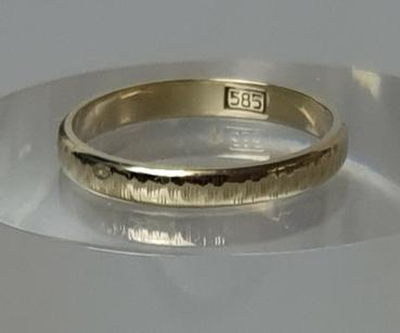 Bandring mit Muster aus 585er Gold, Größe: 56, Gewicht: 2,3g