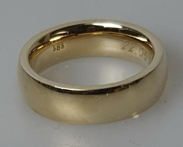 Breiter Bandring aus 585er Gold, Größe: 54, Gewicht: 11,8g