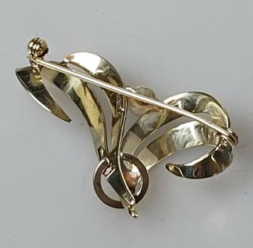 Preview: Vintage Perlenbrosche aus 585er Gold, Gewicht: 6,5g