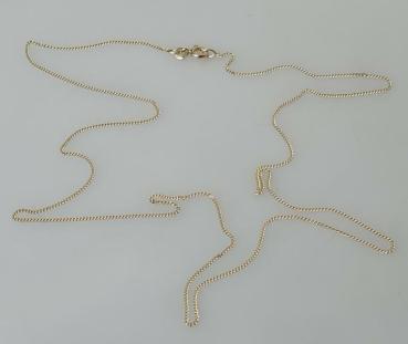 Feine lange Panzerhalskette aus 585er Gold, Länge: 62,0 cm, Gewicht: 2,3g