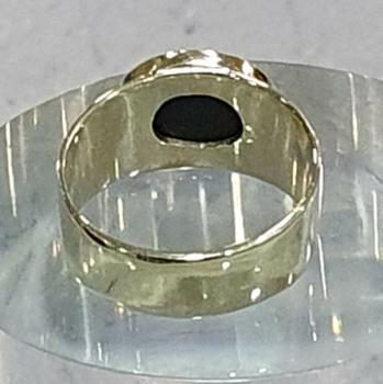 Preview: Ring mit Onyx Cabochon, 585er Gold, Größe: 52, Gewicht: 4,7g
