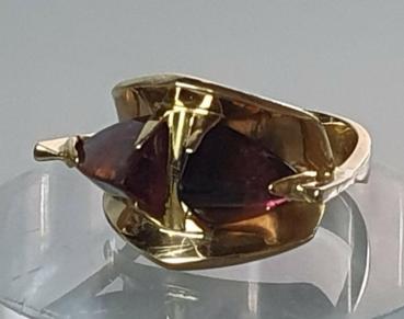Rubellit Edelsteinsteinring aus 750er Gold, Größe: 56, Gewicht: 8,6g