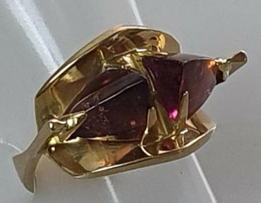 Rubellit Edelsteinsteinring aus 750er Gold, Größe: 56, Gewicht: 8,6g