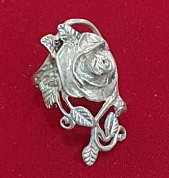 Vintage: Ring Rosenmotiv aus 855er Silber, Größe 55, Gewicht. 8,2g