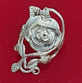 Preview: Vintage: Ring Rosenmotiv aus 855er Silber, Größe 55, Gewicht. 8,2g