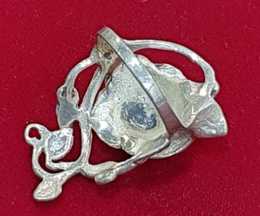 Preview: Vintage: Ring Rosenmotiv aus 855er Silber, Größe 55, Gewicht. 8,2g