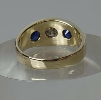 Preview: Diamant- Saphirring mit 1.5 ct. aus 585er Gold, Größe 56, Gewicht: 7,2g