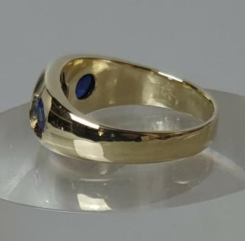 Preview: Diamant- Saphirring mit 1.5 ct. aus 585er Gold, Größe 56, Gewicht: 7,2g