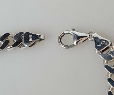 FBM Panzerkettenarmband aus 925er Sterlingsilber, Länge: 21,0 cm, Gewicht: 24,2g