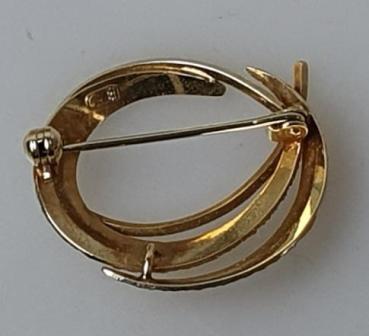 Preview: Rundbrosche aus 333er Gold, Gewicht: 3,1g