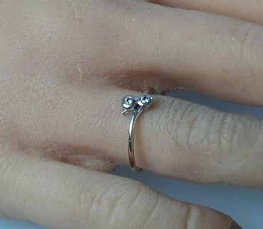 Preview: Weißgold Diamantring mit 0.04 ct., 585er Gold, Größe 49, Gewicht: 1,2g