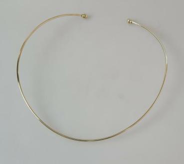 Feiner Omega Halsreif aus 585er Gold, Innendurchmesser: 12,5 cm, Gewicht: 12,6g