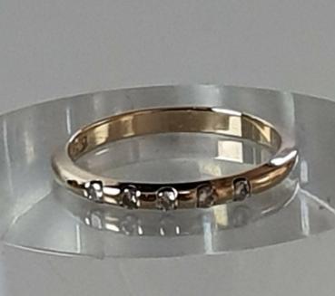 Diamantring mit 0.10 ct. aus 585 Gold, Größe 54, Gewicht: 2,1g