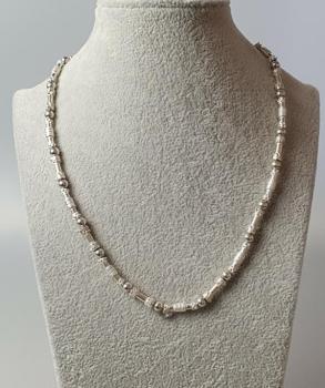 Gliederhalskette aus 925er Sterlingsilber, Länge: 45,0 cm, Gewicht: 29,3g