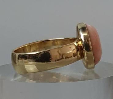 Preview: Engelshaut Korallen Ring aus 585er Gold, Größe 58, Gewicht 9,4g