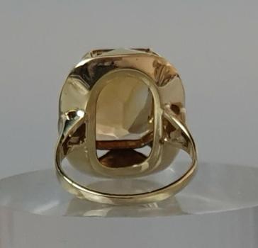 Preview: Citrin Edelsteinring aus 585er Gold, Größe 51, Gewicht 4,6g