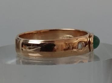 Preview: Smaragd- Diamantring aus 585er Rotgold, Größe 60, Gewicht 5,3g