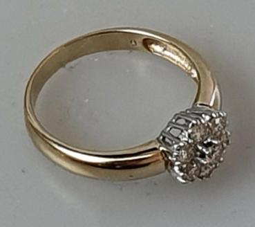 Diamantring 0.35 ct. aus 585er Gold, Größe 55, Gewicht 3,4g
