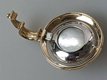 Großer Halbperlen Kettenanhänger aus 585er Gold mit Weißgoldelementen, Gewicht: 9,2g