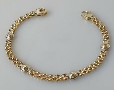 Gliederkettenarmband aus 750er Gold, Länge 19 cm, Gewicht: 18,3g