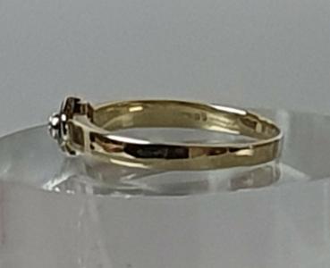 Diamantsolitär aus 585er Gelbgold, Größe 56, Gewicht: 2,5g