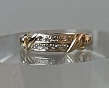 Diamantring aus 585er Gelbgold, Größe 49, Gewicht: 1,6g