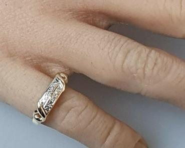 Diamantring aus 585er Gelbgold, Größe 49, Gewicht: 1,6g