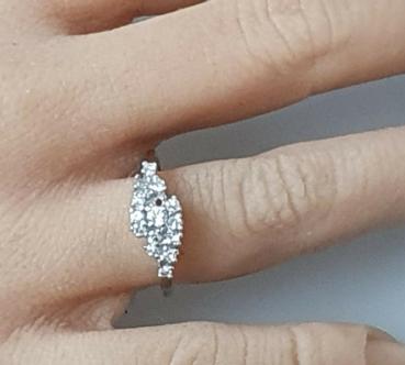 Diamantring aus 585er Weißgold, Größe 53, Gewicht: 2,5g