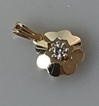 Preview: Diamant Kettenanhänger aus 585er Gold und 0.10 ct. , Gewicht: 1,4g