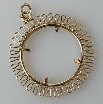 Preview: Münzanhänger / Medaillenanhänger, 585 Gold, Innendurchmesser: 19,5 mm, Gewicht: 3,7g