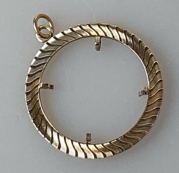 Münzanhänger / Medaillenanhänger, 585 Gold, Innendurchmesser: 21,5 mm, Gewicht: 2,8g