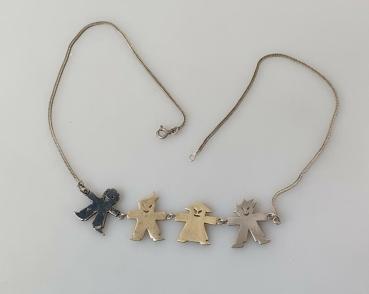 Children of the World Halskette aus 925er Sterlingsilber, Länge 50,0 cm, Gewicht: 17,4g
