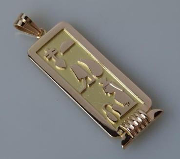 Preview: Kettenanhänger "Hieroglyphen" 20 kt. Gold, Gewicht: 18,9g