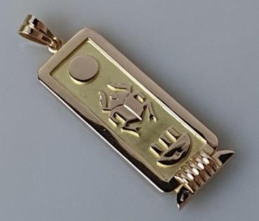 Preview: Kettenanhänger "Hieroglyphen" 20 kt. Gold, Gewicht: 18,9g