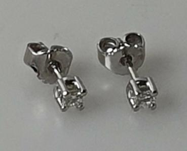 Diamanten Ohrstecker aus 585er Weißgold mit 0.16 ct., Gewicht: 1,2g