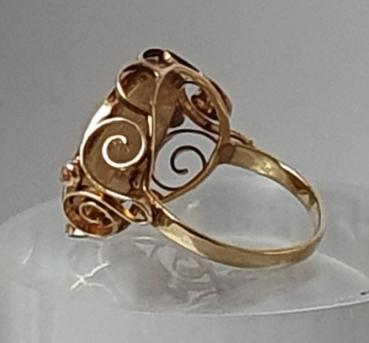 Münzring "Dos i Medio Pesos - Mexiko" aus 585er und 900er Gold, Größe 54, Gewicht: 4,1g