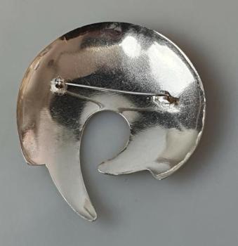 Große Rundbrosche aus 925er Sterlingsilber, Gewicht: 20,2g