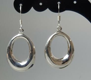 Ohrhänger -Oval- aus 925er Sterlingsilber, Gewicht: 3,4g